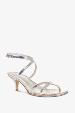 Absatz-Sandalen aus Craquelé-Metallic-Leder Aries 60