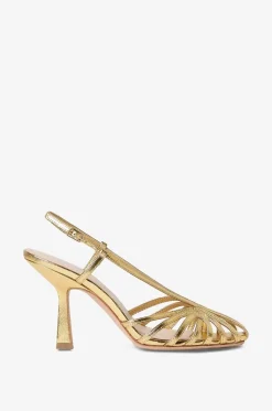 Absatzsandalen aus Metallic-Leder Alexandra 90