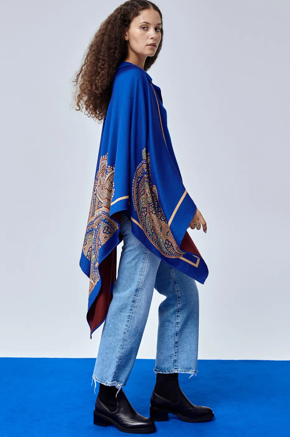 Absatzstiefeletten aus Leder und Strick Brogue 50