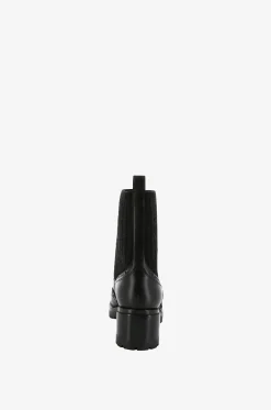 Absatzstiefeletten aus Leder und Strick Brogue 50