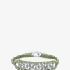 Armband aus Lurex und Silber mit Moissanit Buzios Kaki
