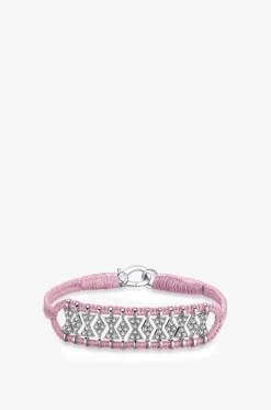 Armband aus Lurex und Silber mit Moissanit Buzios Rose