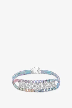 Armband aus Lurex und Silber mit Moissanit Buzios Multi