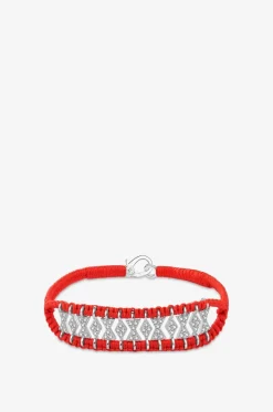 Armband aus Lurex und Silber mit Moissanit Buzios Rouge