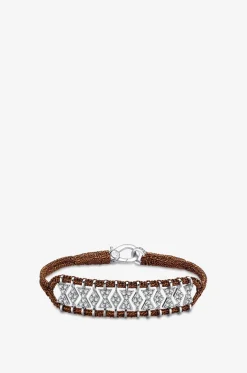 Armband aus Lurex und Silber mit Moissanit Buzios Rusty