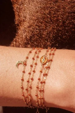 Armband aus Roségold und Harzperlen Classique Gigi Fauve