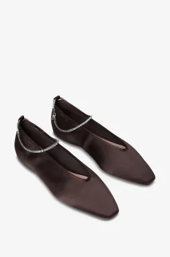 Ballerinas aus Satin mit Kristall-Knöchelriemchen Emery