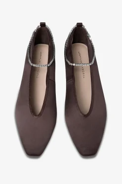 Ballerinas aus Satin mit Kristall-Knöchelriemchen Emery