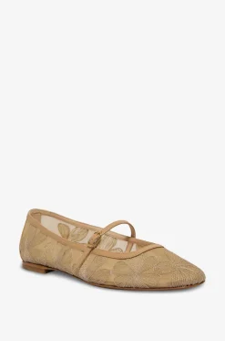 Ballerinas mit runder Spitze bestickt aus Netzstoff Tideo