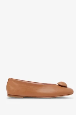 Ballerinas mit runder Spitze aus Nappaleder Cabochon