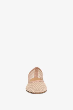 Ballerinas mit runder Spitze aus transparentem Mesh Rete