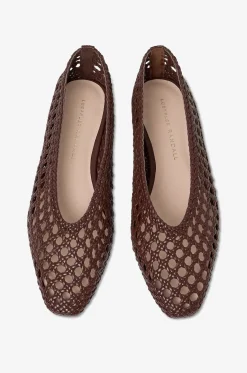 Ballerinas mit runder Spitze aus Leder Emery
