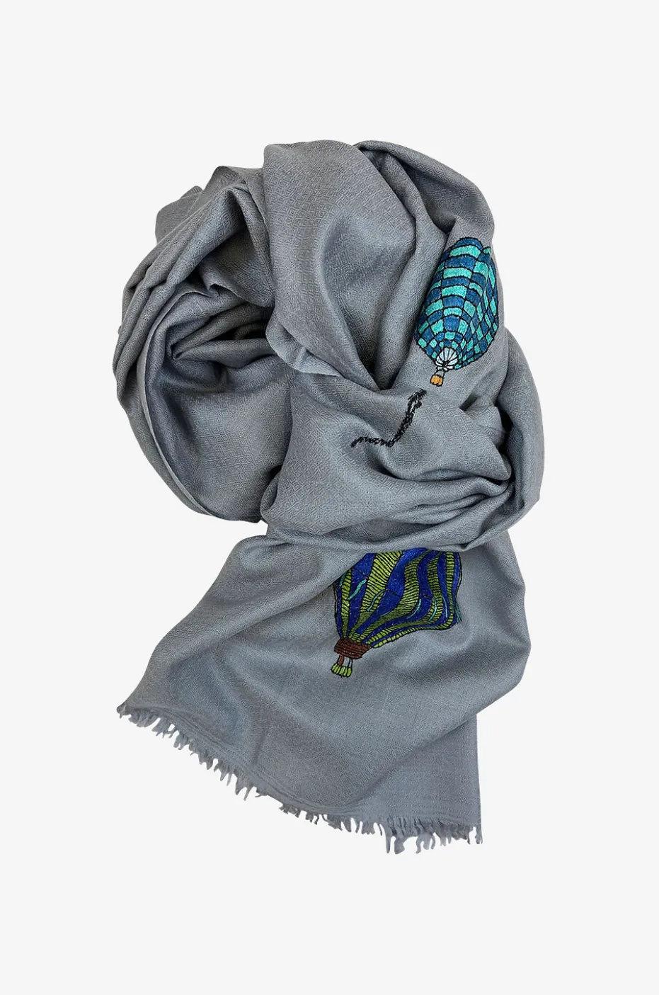 Bestickter Kaschmirschal Minimal Embroidery FREEDOM