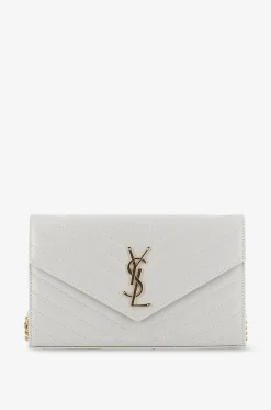 Brieftasche mit Kettengurt aus gestepptem Leder Cassandre