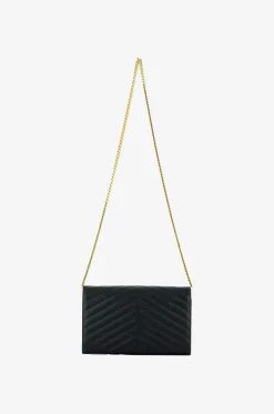 Brieftasche mit Kettengurt aus gestepptem Leder Cassandre