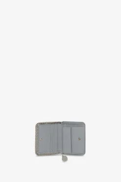 Brieftasche mit Klappe aus Metallic-Kunstwildleder Falabella Bifold