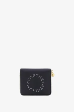 Brieftasche mit Reissverschluss aus zweifarbigem Kunstleder Stella Logo