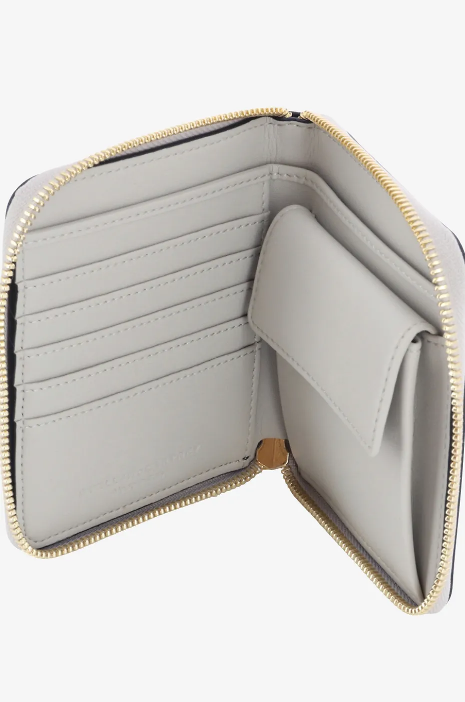 Brieftasche mit Reissverschluss aus zweifarbigem Kunstleder Stella Logo