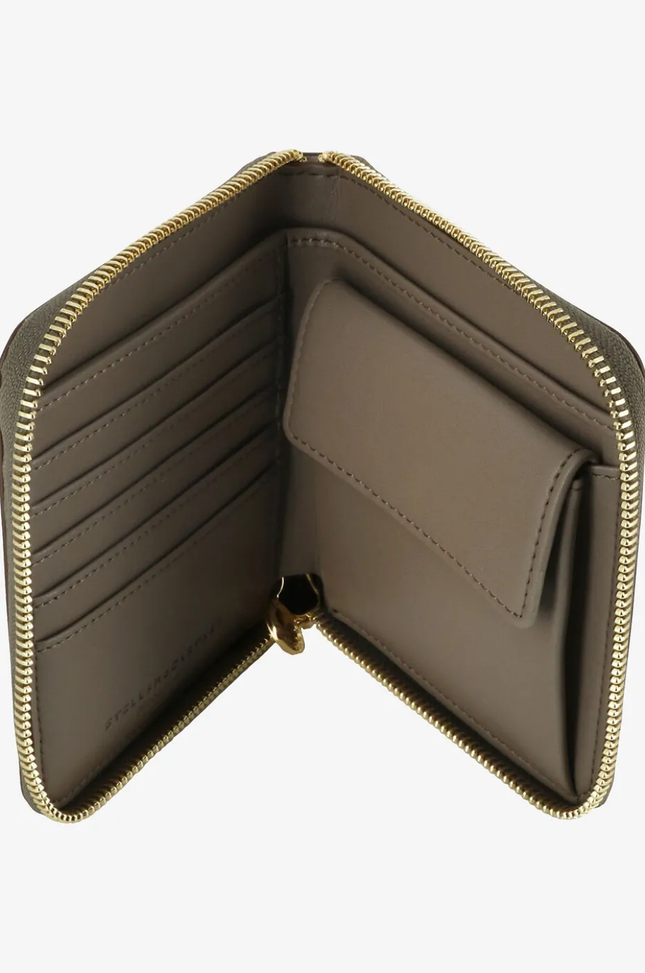 Brieftasche mit Reissverschluss aus zweifarbigem Kunstleder Stella Logo