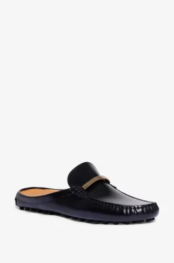 Clogs aus gebürstetem Leder mit Stäbchen Gommino