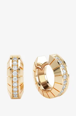 Creolen aus Gelbgold und Diamanten Eternity Engraved Huggues