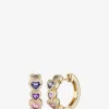 Creolen aus Gelbgold und Halbedelsteinen Heart Stack