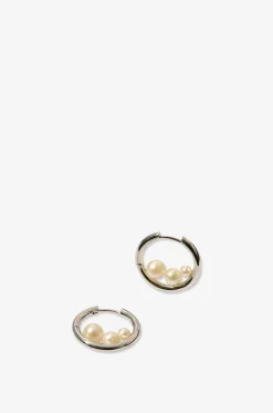 Creolen aus Silber mit Perlen Trio Pearl Hoops