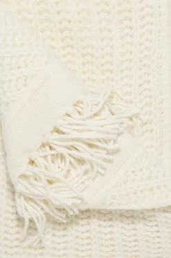 Dicker dreieckiger Strickschal aus Kaschmirmix mit Fransen