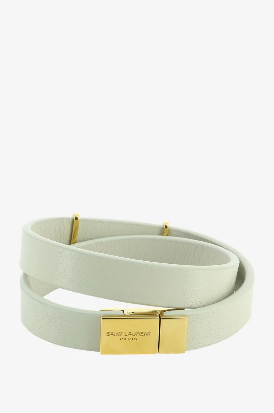 Dopplearmband aus Leder und goldenem Metall mit Monogramm Opyum