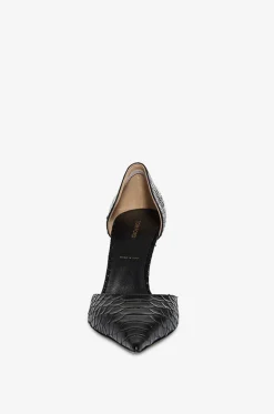 D'Orsay-Pumps aus glänzendem Leder in Python-Optik 85