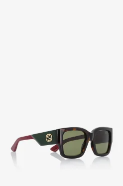 Dreifarbige quadratische Sonnenbrille GG