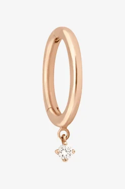 Einzelne Creole aus Roségold und Diamant Stardust