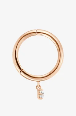 Einzelne Creole aus Roségold und Diamant Stardust