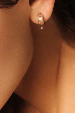 Einzelne Gelbgold-Creole mit Diamant Gaby N°1