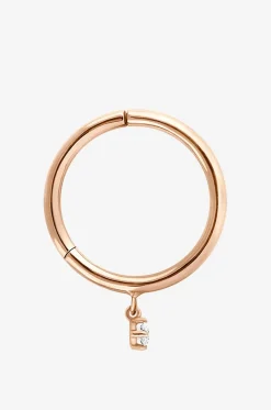 Einzelne Roségold-Creole mit Diamant Stardust M