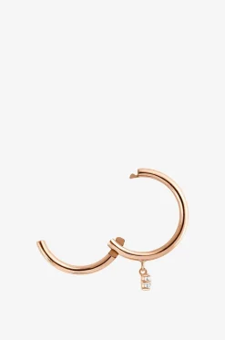 Einzelne Roségold-Creole mit Diamant Stardust M