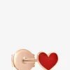 Einzelner emaillierter Roségold-Ohrstecker Emoji Coeur
