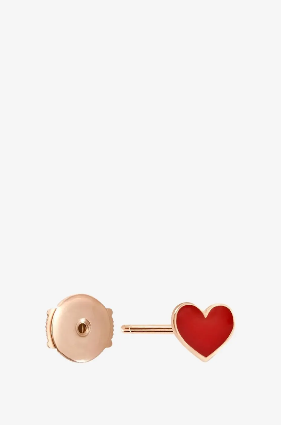 Einzelner emaillierter Roségold-Ohrstecker Emoji Coeur