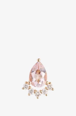 Einzelner Roségold-Ohrstecker mit Diamanten Crown