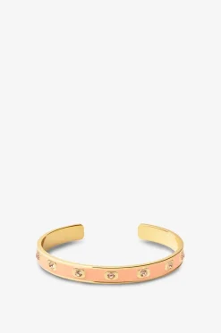 Emaillierter Armreif mit Strass Gem Orange Corail