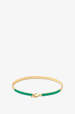 Emaillierter goldener Armreif Lily - Vert Menthe - 3mm