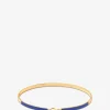Emaillierter goldener Armreif Lily - Bleu Navy - 3mm