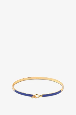 Emaillierter goldener Armreif Lily - Bleu Navy - 3mm