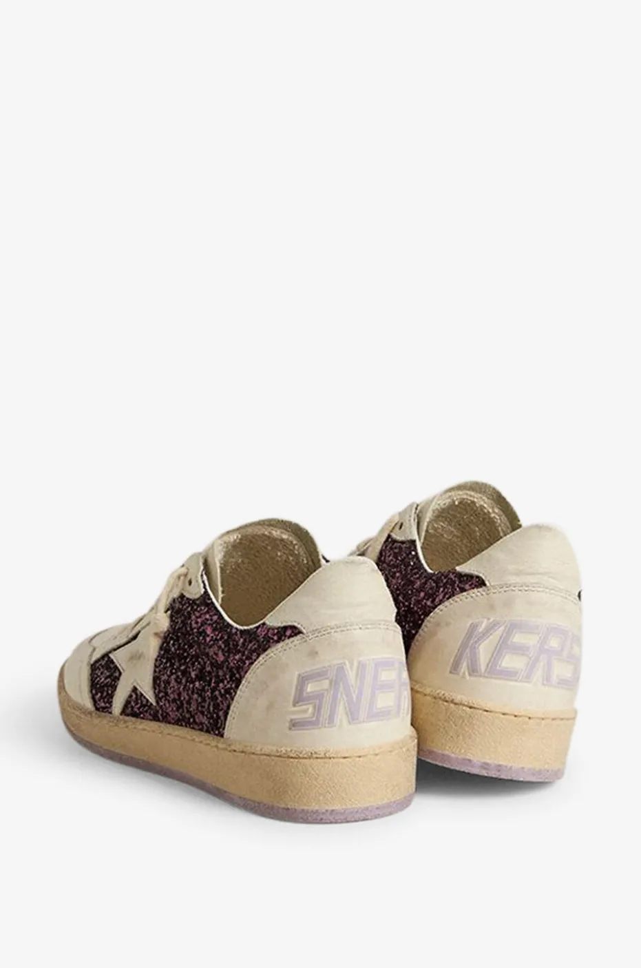 Exklusive Sneaker aus gealtertem Leder Ball Star Glitter