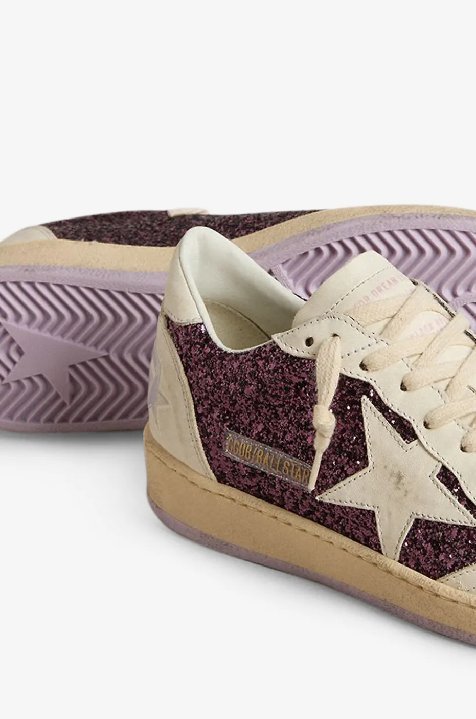 Exklusive Sneaker aus gealtertem Leder Ball Star Glitter