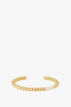 Feiner goldener emaillierter Armreif Lumi Pearl