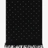 Feiner Woll-Webschal mit Strass