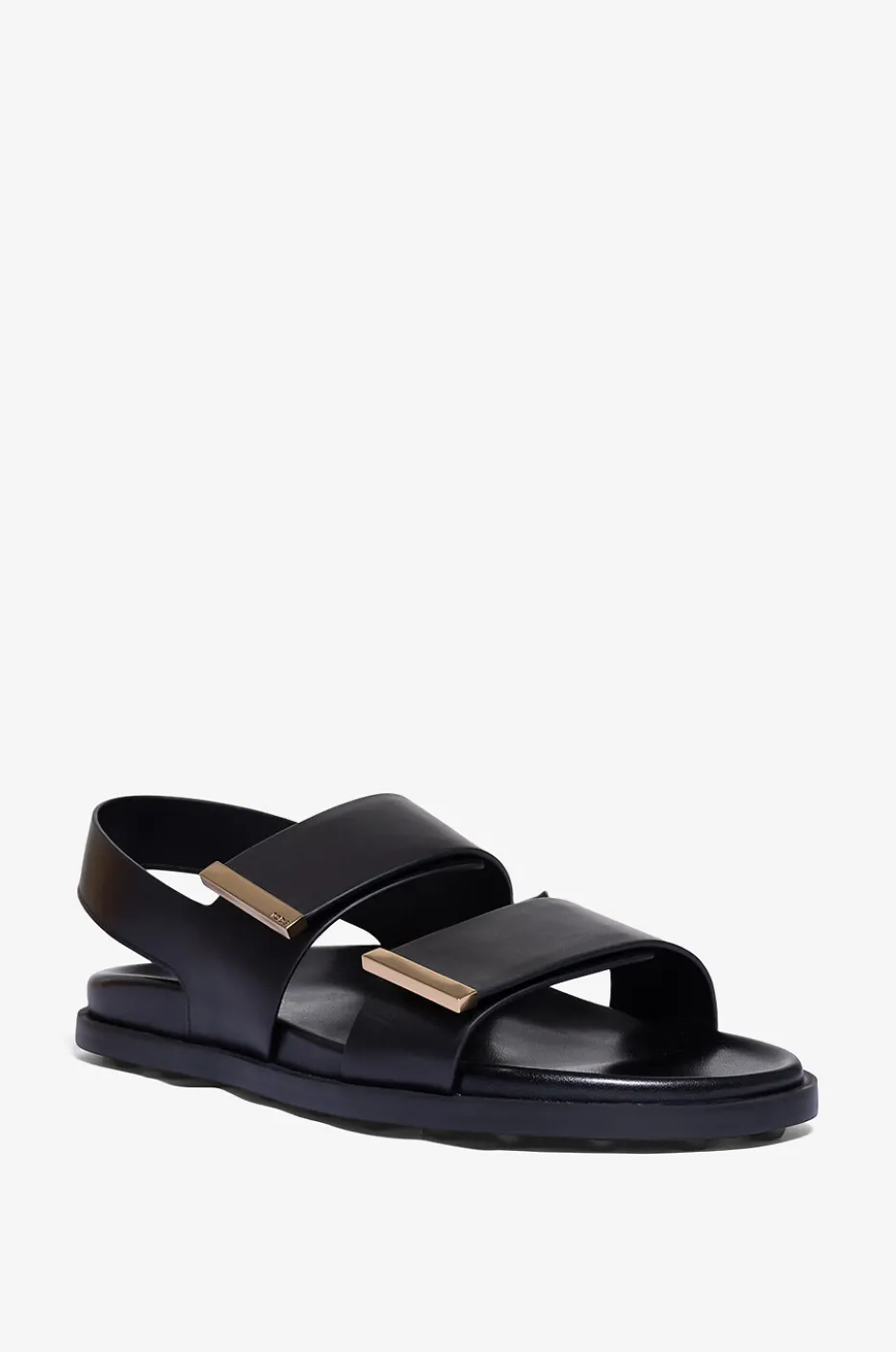 Flache ergonomische Glattledersandalen