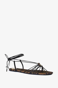 Flache Nappaledersandalen Babylone 05