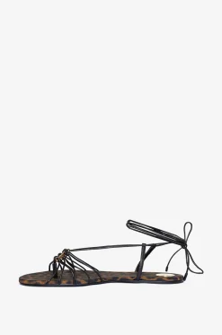 Flache Nappaledersandalen Babylone 05